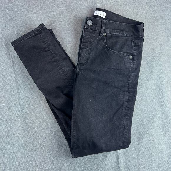 LOFT Black Modern Skinny High Waist Ankle Jeans - Sz 6 EU 28‎ - Picture 1 of 6